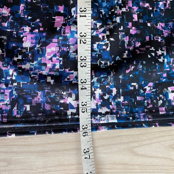 Tail Drawstring Waist Athletic Dress S Blue Black Geo Print 1/4 Zip Activewear - Picture 7 of 11